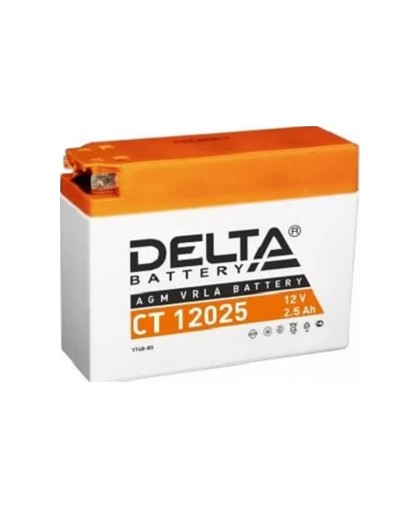 Аккумулятор 12В 2,5Ач DELTA CT12025 (YTX4B-BS) (кислотный, герметичный) (боковая полярность) (113*38*87мм)