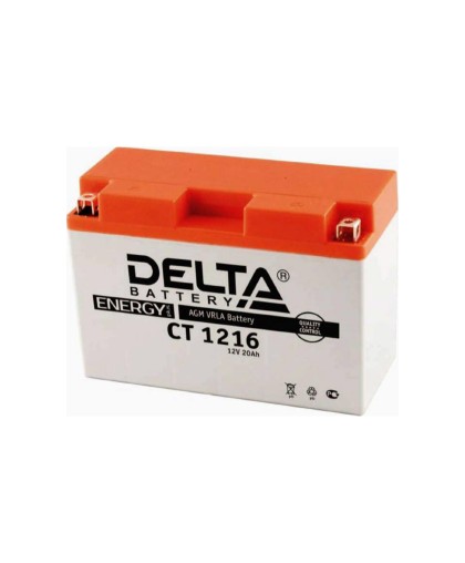 Аккумулятор 12В16Ач DELTA CT1216 (YB16AL-A2) (кислотный, герметичный) (обратн полярн) (205*70*163мм) (Yamaha300,500,540,570,600)