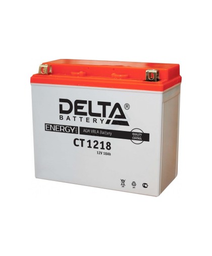 Аккумулятор 12В18Ач DELTA CT1218 (YTX20-BS) (кислотн, герметичный) (прямая полярн) (175*86*154мм) (ArcticCat)